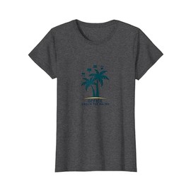Office Under The Palms: Tropical Remote Work Logo T-Shirt, Women, Dark Heather Grey