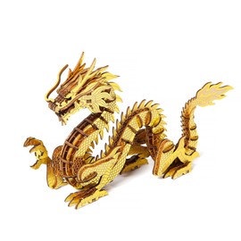 wa-gu-mi Dragon Wooden Japanese 3D Puzzle - Fun DIY Wood Craft Kits - Ideal Gift for Birthdays and Party Favors