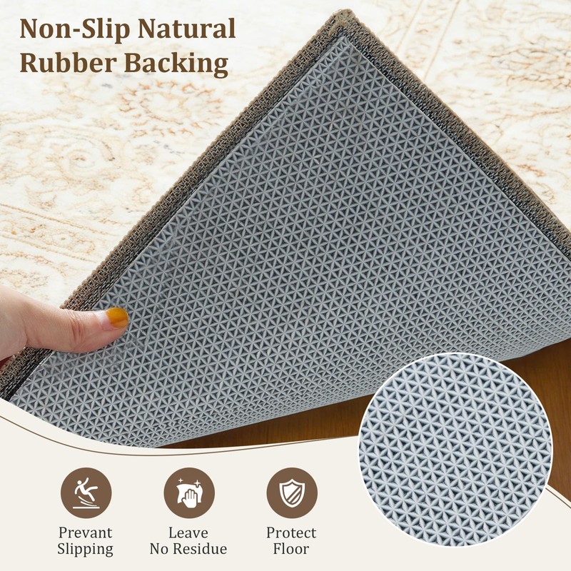 8x10 Ft Non Slip Rug Pad, Dual Surface Felt and