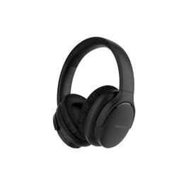 Aiwa Over-Ear Bluetooth Headphones with Cable, Aeroplane Adaptor, Black AWH2H-BLK
