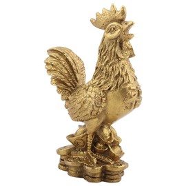 Tyenaza Brass Chicken Figurine Brass Rooster Chicken Symbol of Luck and Wealth Feng Shui Home Decor