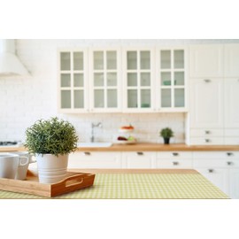 FILU Table Runner 40 x 220 cm Light Green/White Checked (Choice of Colours and Sizes) – High-Quality Made Table Runner Made of 100% Cotton in Scandinavian Country House Style