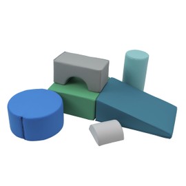 FDP SoftScape Playtime and Climb Multipurpose Playset for Infants, Toddlers 10m-2yrs; For Crawlers and Little Builders, Learn Gross Motor Skills at Home or Daycare (6-Piece)- Contemporary, 12364-CT