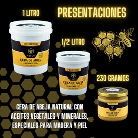 CERA DE ABEJA PREMIUM (500 ml) + 2 ESPONJAS DE REGALO - BEESWAX - CERA PARA MADERA Y PIEL, CERA PARA ZAPATOS, CHAMARRAS, MUEBLES, TABLAS DE PICAR - CERA GRADO ALIMENTICIO