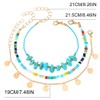 Fashband Boho Layered Anklets Turquoise Beaded Ankle Bracelets Sequins Beach