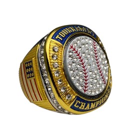 Legacy Rings 1 or 12 Pack Softball Baseball Championship Trophy Ring Tournament Champions or Finalists Silver-Tone Clear (12, Champ Silver, 10)