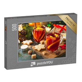 puzzleYOU: Puzzle 500 Pieces Winter Christmas Mulled Wine with Orange and Spices