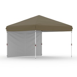 Garvee 10x10 Pop Up Canopy Tent Outdoor Canopy One-Person Set Up Heavy Duty Commercial Instant Tent Shelter, 1-Sidewall+Brown
