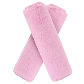 Gurtpolster Auto Gurtschutz Sicherheitsgurt Schulterpolster Gurtschoner Faux Rabbit Fur Gürtelkissen Schutzkissen Polsterung für Sitzgurt 1 Paar Rosa