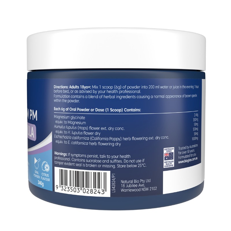 Bioglan Active Magnesium Pm Deep Sleep Powder 240g