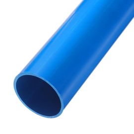 Rebower 2-1/4" x 2-1/2" PVC Pipe 24" Plastic Rigid Tubing Round High Impact Drain Pipe, [for Greenhouse Garden Home HVAC Plumbing] - 57mm x 63mm / Blue