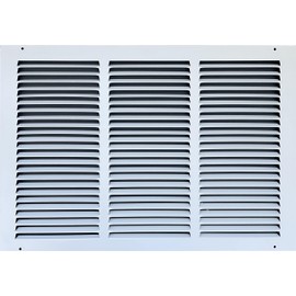 Fits 18x12 Duct Opening Stamped Steel Return Air Grille Vent Cover Grille for Sidewall and Ceiling in White Surface Dimensions: 19.75"W X 13.75"H (18" W x 12" H Duct Opening)