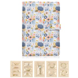 Kakurookie Travel Jewelry Organizer Case, Portable Jewlery Storage Book with Jewelry Pouch Jewelry, for Earrings,Rings,Necklaces,Bracelets-Perfect,Waterproof, Ideal for Trips and Gifts