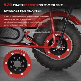 Mini Bike Sprocket 420 Chain 42 Tooth Split Sprocket Hub Adapter Replacement for Coleman CT200U CT200U-EX BT200X Go-Kart Baja Warrior Massimo MB165 200 Predator196cc 200cc 212cc 6.5hp Go Kart Parts.