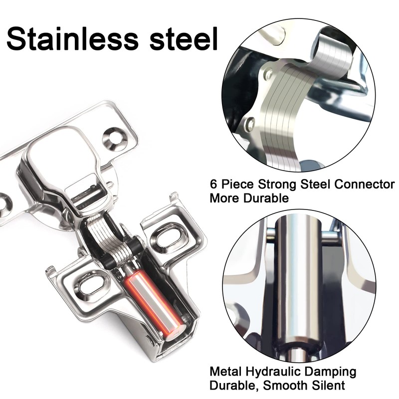BESTEEL 24 Pack 1/2 inch Overlay Soft Close Cabinet Door