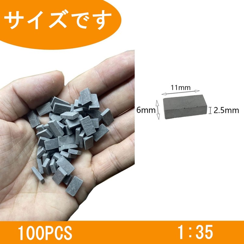 Brick Blocks, Blue Bricks, 1:35, 100 Pieces, Miniature Brick Diorama