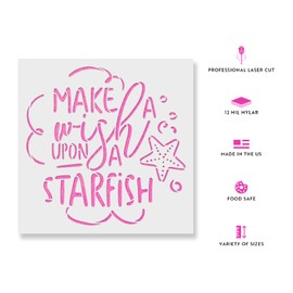 Make A Wish Starfish Stencil -%KEYWORD, Design Unique Sea Life Decor and Gifts, Nautical Stencils for Painting On Wood