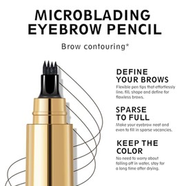 New Feeling Eyebrow Natural Thin Smooth Brush Tip Retains Color Retention Crisp Vibrant Fork Brush Liquid Eyebrow Easy to Carry and Wipe 4 Tip Eyebrow,4 Tipped Precise Brow Pen, Tiny My 4 Tip