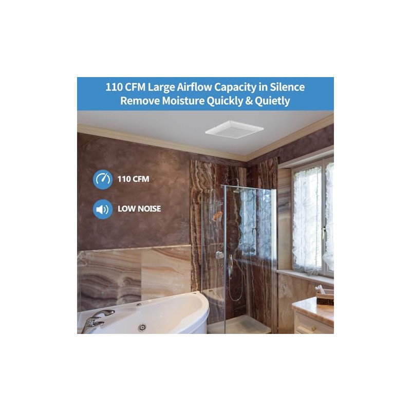 JOEAONZ Bathroom Exhaust Fan 110 CFM Very Quiet with Matel