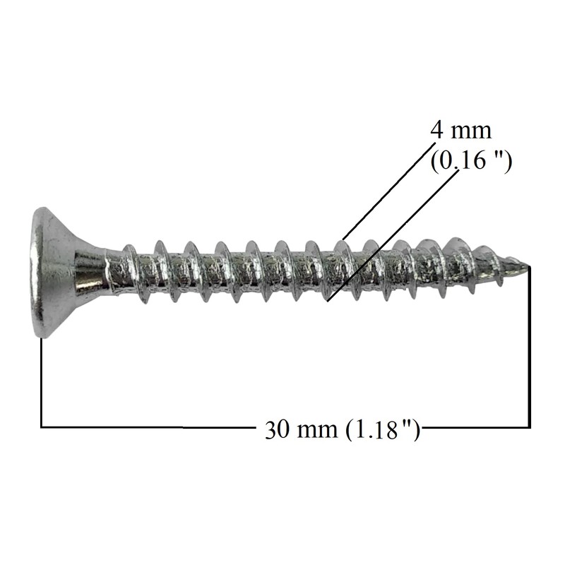 M4 Wood Screws Zinc Plated Silver Long 1 inch (0.16"