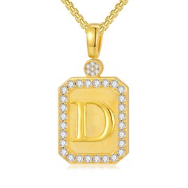 LEKALEIS D Necklaces for Women 18k Gold Plated Sterling Silver Initial Letter Pendant Necklace Jewelry Birthday Father Mothers Day Christmas Gifts for Men Mom Boyfriend Girlfriend
