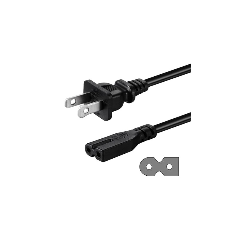 2 Prong AC Power Cord Compatible wtih Vizio D/E/M Series