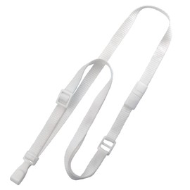 Specialist ID Adjustable Length Lanyard with No-Twist Wide Plastic Hook - Safety Breakaway Badge Holder - Metal Free Lanyards Metal Free Lanyards for School Cruise Hospital Badges (White)
