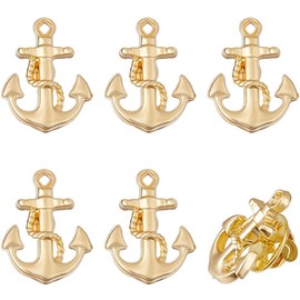 DICOSMETIC 6Pcs Anchor Brooch Lapel Pin Anchor Jewelry Pin Golden Sailor Pins 21x16mm Alloy Metal Pins Men Women Brooches Accessories for Backpacks Hat Shirt Bags