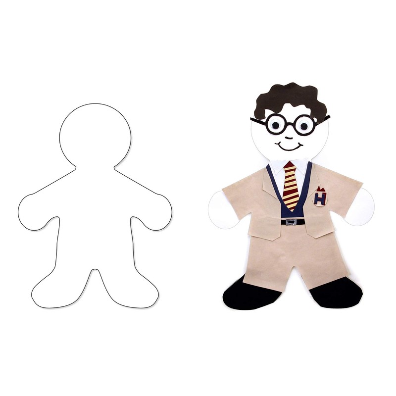 Hygloss White People Shapes Cut-Outs – Pack of 25 Paper