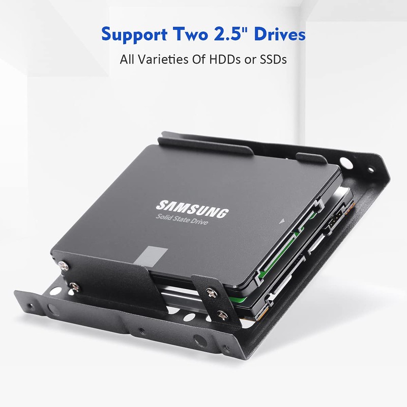 Cysslogy 2.5 to 3.5 Mounting Frame Dual SSD Hard Drive