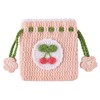 Framendino, Small Crochet Drawstring Pouch Cherry Cute Coin Purse Handmade