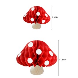 Cadpkler-3 bolas de nido de abeja de hongos, farolillos de papel tirados, decoraciones para fiestas