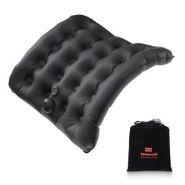 Lumbar Support Pillow, Inflatable Seat Cushion, Lightweight Car Back Cushion, Portable Chair Seat & Back Cushions for Office, Outdoor, Flight, Workplace, Black Stadium Cushions with TPU