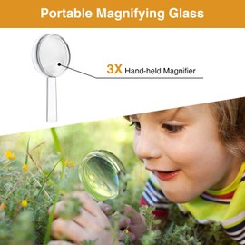 Sumind 150 Pieces Plastic Magnifier Mini Handheld Magnifying Glasses 3X Hand Pocket Lens Portable Reading Magnifier for Home, Indoor and Outdoor Use, Party Favors, 25 mm