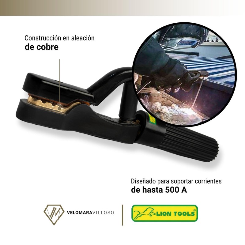 LION TOOLS - Pinza Porta Electrodo 500 A Para Soldar