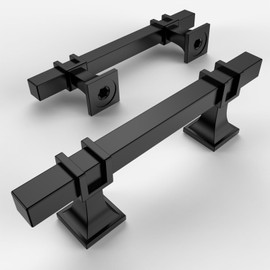 Amerdeco 10 Pack Matte Black Cabinet Pulls 3 Inch(76mm) Hole Center Drawer Pulls Cabinet Hardware Kitchen Cabinet Handles for Bathroom Dresser Pulls ZH0067