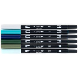 Tombow 56227 Dual Brush Pen Art Markers, Wonderland, 6-Pack. Blendable, Brush and Fine Tip Markers, Portrait, 1 Count (Pack of 6)
