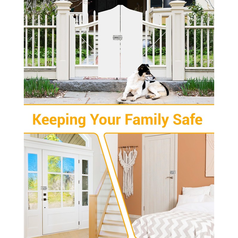 Door Security Slide Latch Lock with 12 Screws , 2