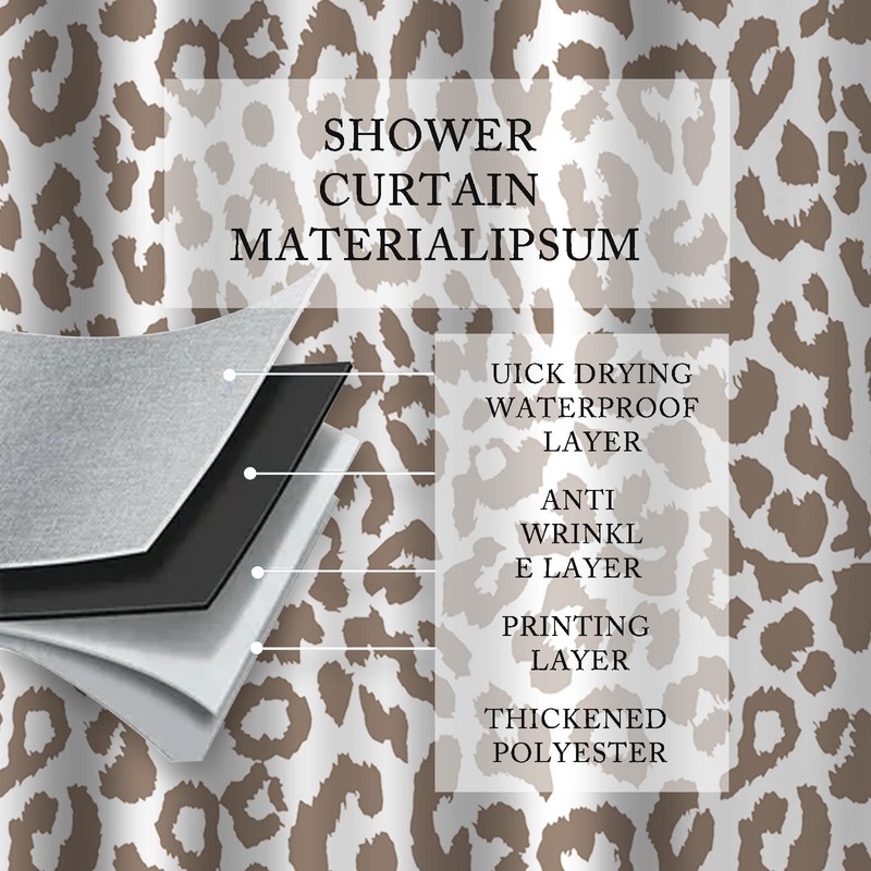 ZTTXL Leopard Cheetah Shower Curtain (72" x 72"), Dark brown
