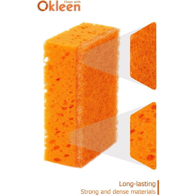Okleen Orange Multi Use Scrub Sponge. Made in Europe. 18
