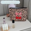 BornSiiren Leopard Print Cherry Makeup Bag,Cosmetic Bag for Women, Large