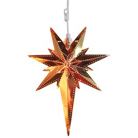Star 711 – 10 Bethlehem Stern aus Messing mit soquet E14 Kupfer 35 x 25 cm