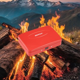 SEPOX® Water/Fire-Resistant Portable Security Case Lock Box Steel, Small Personal Travel Safe Storage Cabinet, 3-Ft Cable, Ressetable Combination Lock for Dorm, Car, Sports, Office, 2pcs Red