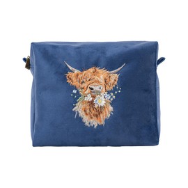 Wrendale Designs by Hannah Dale 'Daisy Coo' Highland Cow Embroidered Cosmetic Bag