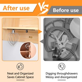 4 Pack Stand Mixer Accessories Holder Compatible with Kitchen Aid Mixer Accessories (Black)