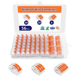 56 PCS Lever Wire Electrical Connectors Nuts 2/3/5 Port Combination Kit