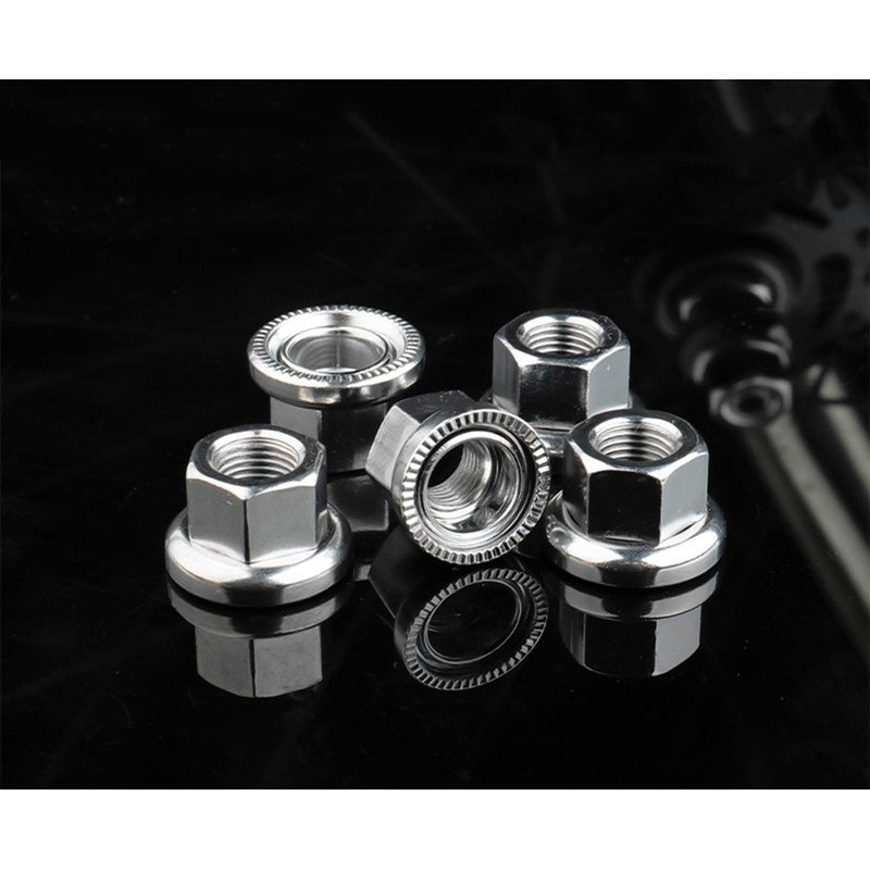 M9 M9.5 (3/8") M10 Stainless Flange Lock Nut, Hex Flange