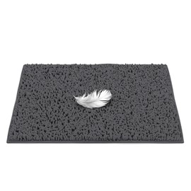 MAYSHINE Plush Shaggy Chenille Bath Mat | Extra Soft, Super Absorbent, Non-Slip Bathroom Rug | Fluffy Microfiber, Area Rug Sets for Bathroom Floor, Kitchen, Living Room | 23"x14" | Charcoal Gray