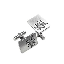 Celtic Art Scotland Silhouette Brushed Pewter Cufflinks