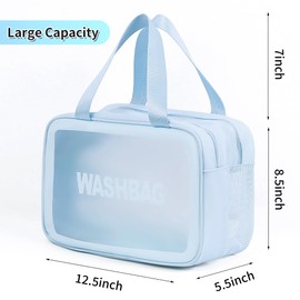 Miss or Miss Wash Bag for Women & Men - Large Capacity Travel Toiletry Bag with Matte Translucent Window & Wet/Dry Pockets, Waterproof & Portable Organizer for Cosmetics,Gym & Shower Essentials